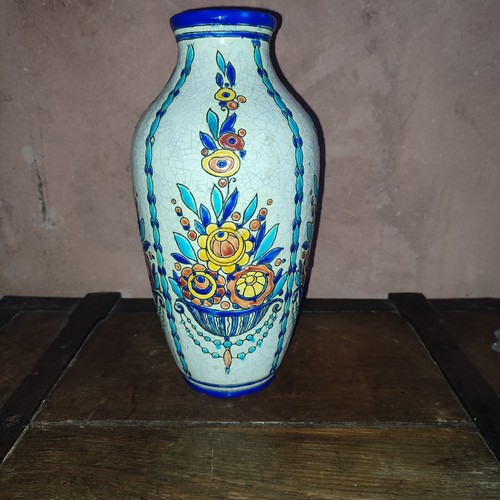 Vase faience art déco - vase,
